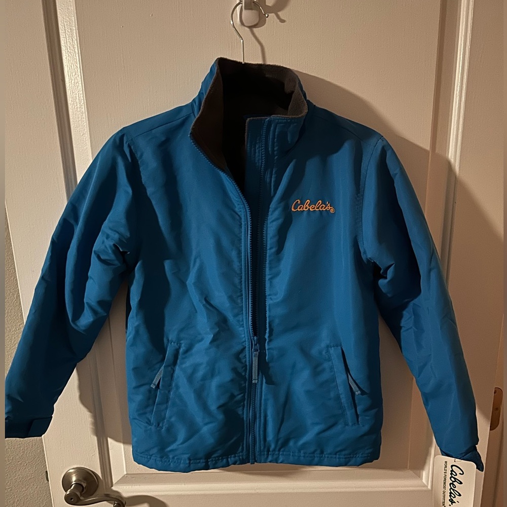 Cabela’s, Columbia 3 Seasons Jacket, Boys Size M, Blue w/ Gray Fleece Lining